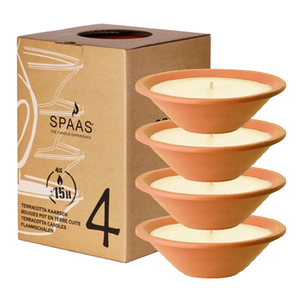 4x Ronde Vuurpot Large - Set Van 4 - Oranje Terracotta - SPAAS -Buitentuinwinkel
