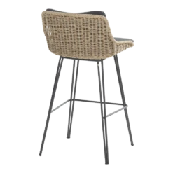 Bohemian Bar Stoel - Naturel - Incl. Kussen -Buitentuinwinkel bohemian bar stoel naturel incl kussen 3 1