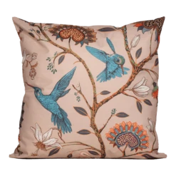 Buitenkussen Blauwe Vogel En Bloemen 45x45cm - Tuinkussen