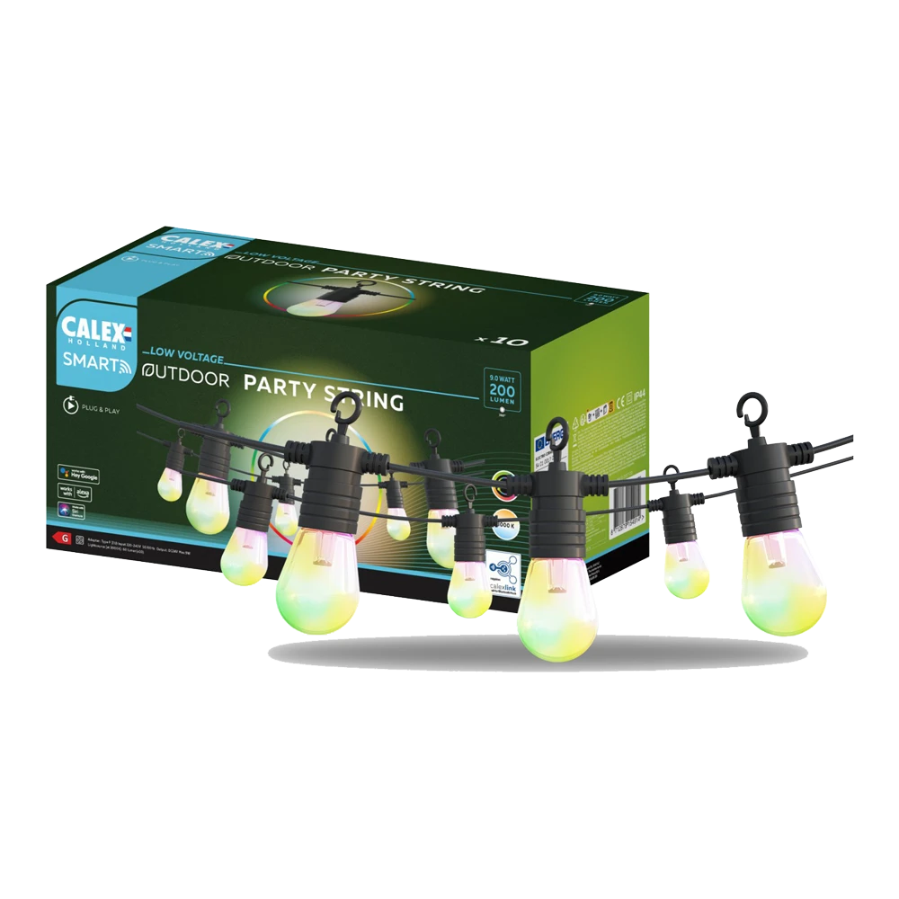 Calex Smart Outdoor Feestverlichting/Partystring - 10M 24V Calex Smart Outdoor Feestverlichting/Partystring - 10M 24V -Buitentuinwinkel