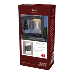 Konstsmide Chieri PowerLED 230V Wandlamp Flush Double Three LED, 6x 1.33W -Buitentuinwinkel chieri powerled 230v wandlamp flush double three led 6x 133w netstroom 4