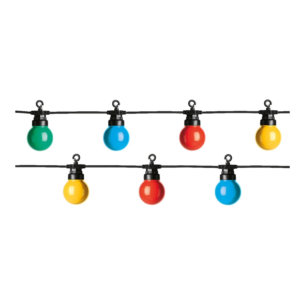 Feestverlichting lichtsnoer - Bolvorm - Twinkel effect - 950cm - 20 LEDS - Multi Lumineo Feestverlichting Lichtsnoer - Bolvorm - Twinkel Effect - 950cm - 20 LEDS - Multi -Buitentuinwinkel feestverlichting lichtsnoer bolvorm twinkel effect 950cm 20 leds multi netstroom 4 3