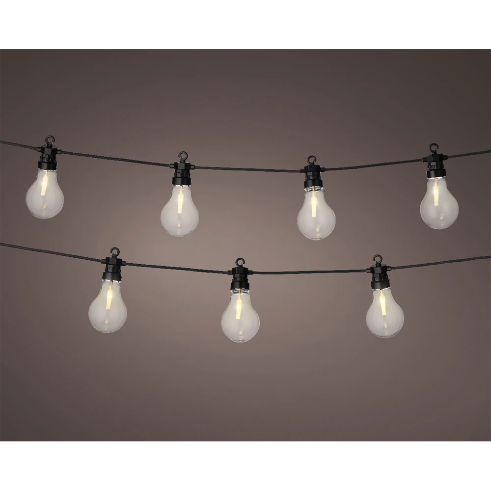 Lumineo Feestverlichting Lichtsnoer - Classic Vorm - 950cm - 20 LEDS - Warm Wit -Buitentuinwinkel feestverlichting lichtsnoer classic vorm 950cm 20 leds warm wit netstroom 2 3