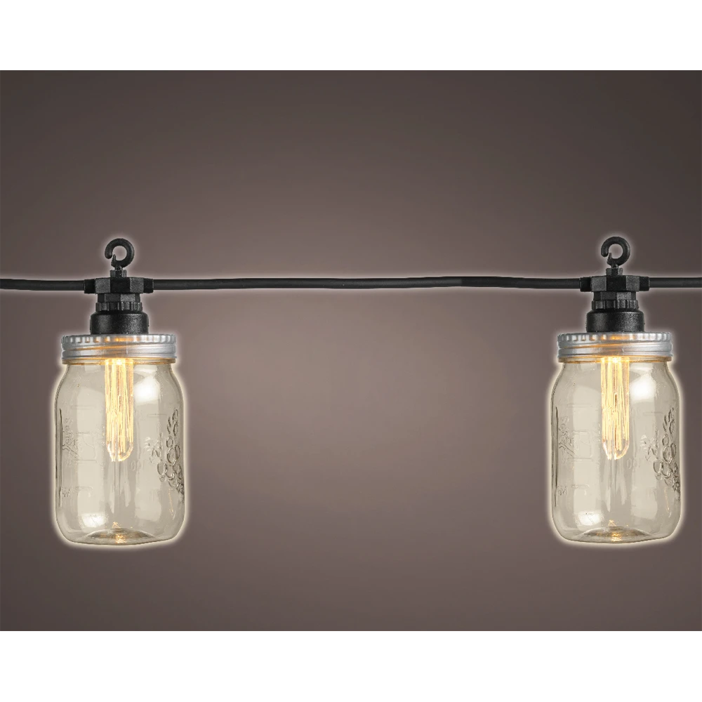 Lumineo Feestverlichting Lichtsnoer Weckpotjes - 950cm - 20 LEDS - Klassiek Warm -Buitentuinwinkel feestverlichting lichtsnoer weckpotjes 950cm 20 leds klassiek warm netstroom 2 3