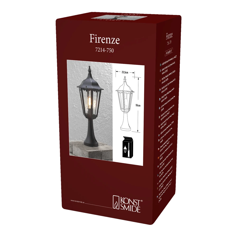 Konstsmide Firenze 1-lichts Kleine/Staande Buitenlamp 55cm, E27 Max 100W -Buitentuinwinkel