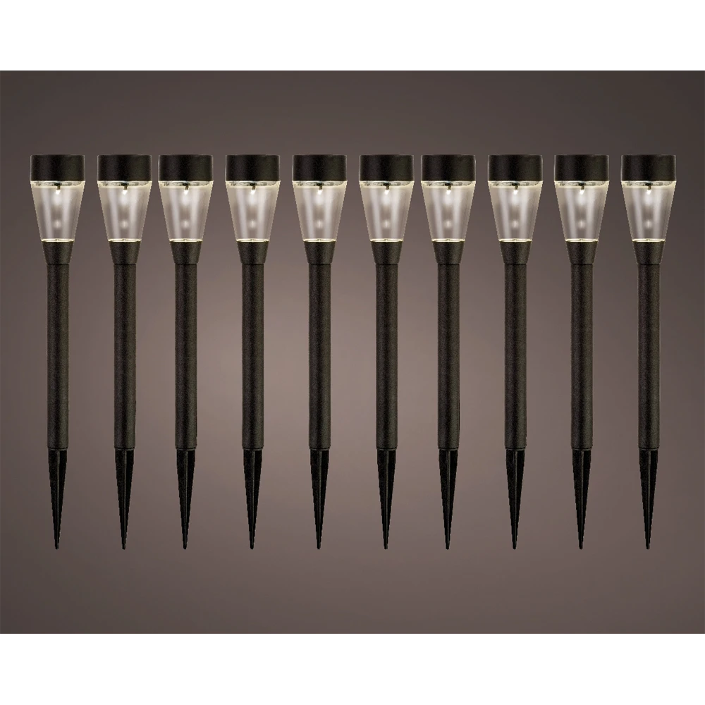 LED solar tuinlamp - d6 x h32cm - Zwart - 10st. Lumineo LED Solar Tuinlamp - D6 X H32cm - Zwart - 10st. -Buitentuinwinkel