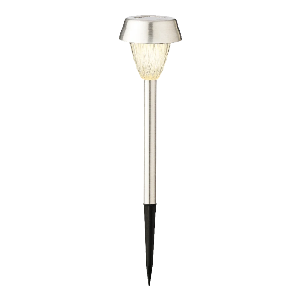 LED solar tuinlamp - RVS - d8 x h22cm - RVS - 4st. Lumineo LED Solar Tuinlamp - RVS - D8 X H22cm - RVS - 4st. -Buitentuinwinkel