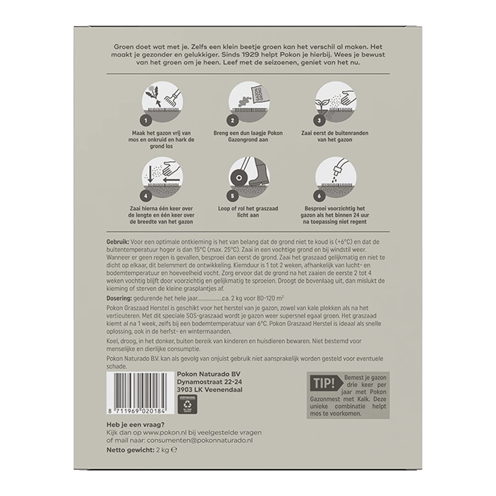 Pokon Graszaad Herstel 2kg - Graszaad Pokon Graszaad Herstel 2kg - Graszaad -Buitentuinwinkel pokon graszaad herstel 2kg graszaad 2 1
