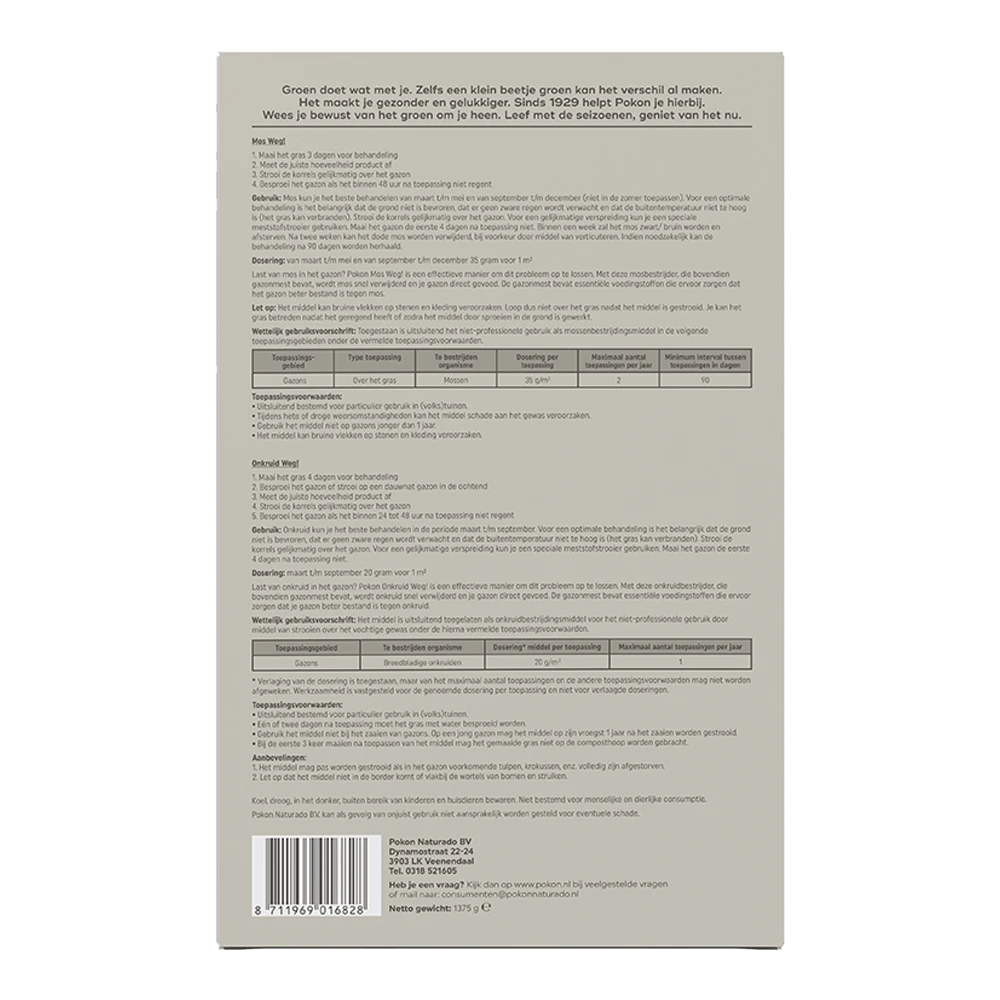 Pokon Mos en Onkruid Weg! 3-in-1 voor 25mu00b2 - Onkruid en aanslag Pokon Mos En Onkruid Weg! 3-in-1 Voor 25mu00b2 - Onkruid En Aanslag -Buitentuinwinkel pokon mos en onkruid weg 3 in 1 voor 25m onkruid en aanslag 2 1
