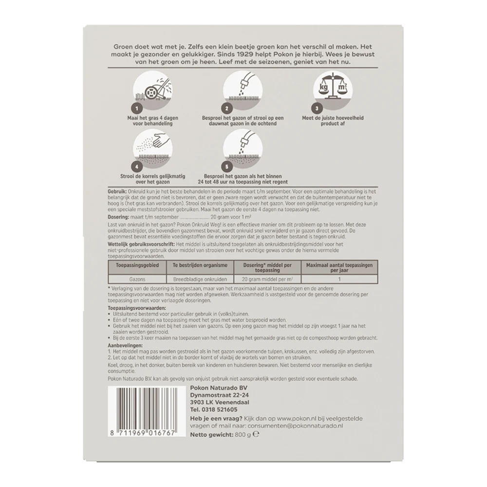 Pokon Onkruid Weg! 800gr voor 40mu00b2 - Onkruid en aanslag Pokon Onkruid Weg! 800gr Voor 40mu00b2 - Onkruid En Aanslag -Buitentuinwinkel pokon onkruid weg 800gr voor 40m onkruid en aanslag 2 1