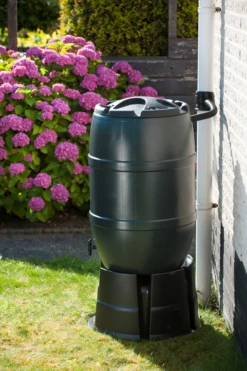 Regenton 120L Kunststof - Groen - H81xu00d850cm - Nature -Buitentuinwinkel regenton 120l kunststof groen h81x50cm 6 2