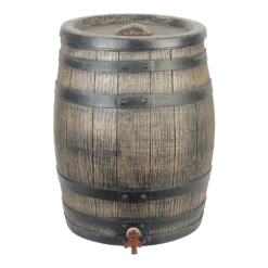 Regenton 120L Kunststof Met Houtlook - H66xu00d850,5cm - Nature