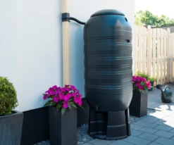 Regenton 250L Kunststof 'slimline' - Groen H121x50x50cm - Nature -Buitentuinwinkel regenton 250l kunststof slimline groen h121x50x50cm 7