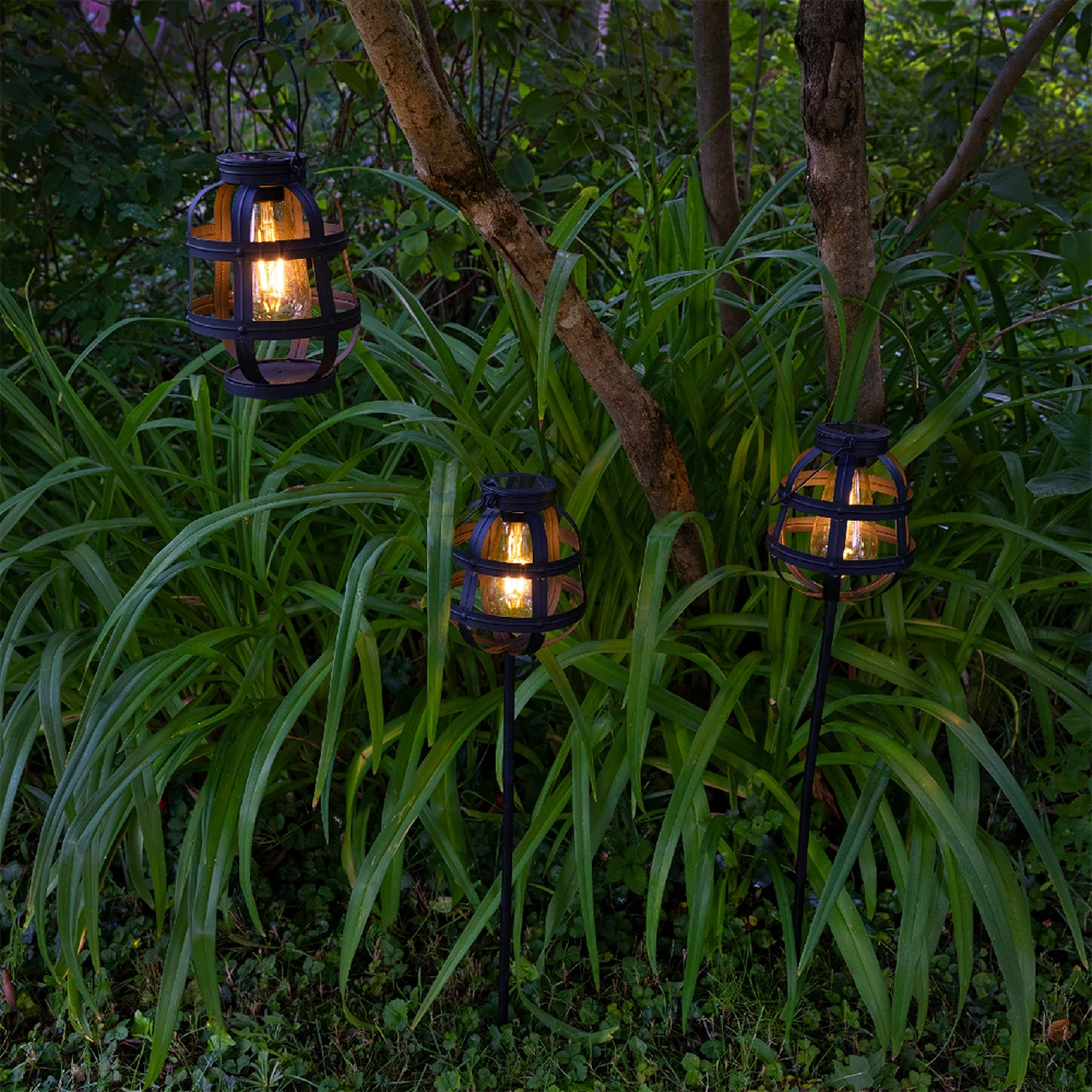 Solar Set met tuinlamp en lantaarn - LED - d14 x h80cm - Zwart - 3st. Lumineo Solar Set Met Tuinlamp En Lantaarn - LED - D14 X H80cm - Zwart - 3st. -Buitentuinwinkel