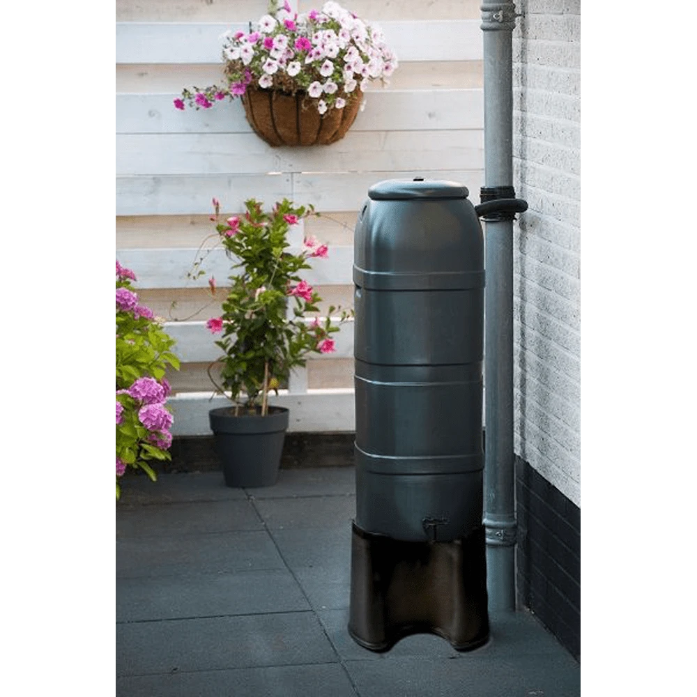Standaard Voor Nature Regenton Slimline 100L - Zwart - H30,5xu00d843,5cm - Nature -Buitentuinwinkel