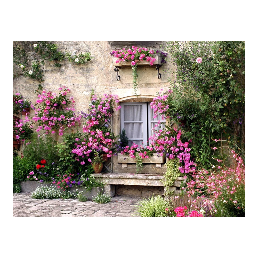 Tuinposter Bloemenmuur - 80x60cm Tuinposter Bloemenmuur - 80x60cm -Buitentuinwinkel