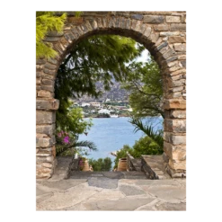 Tuinposter Mediterraans Doorkijk - L - 90x120cm