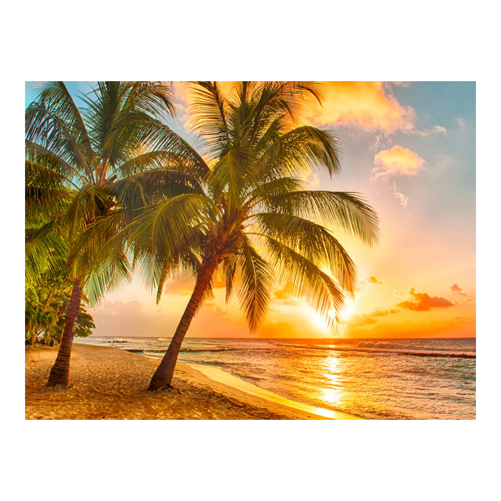 Tuinposter Strand ondergaande zon - L - 120x90cm Tuinposter Strand Ondergaande Zon - L - 120x90cm -Buitentuinwinkel